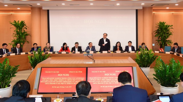 Hà Nội và Hà Tĩnh trao đổi kinh nghiệm công tác thực hiện nhiệm vụ chính trị 